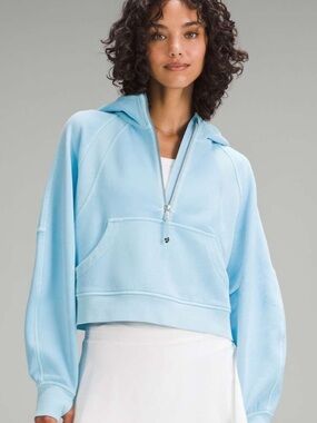 LULULEMON SCUBA OVERSIZED HALF ZIP HOODIE BLUE SZ XS/S LW3HJZS